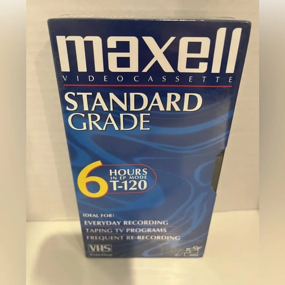 NEW IN SEALED PACKAGE MAXELL VIDEO CASSETTE- STANDARD GRADE- 6 HOURS